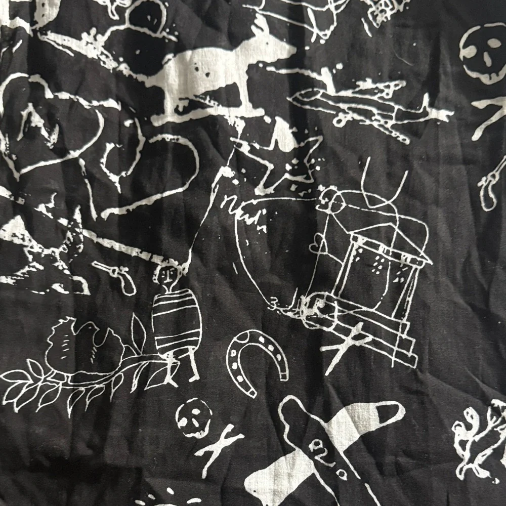 Carven Black and White Patterned‎ Scarf